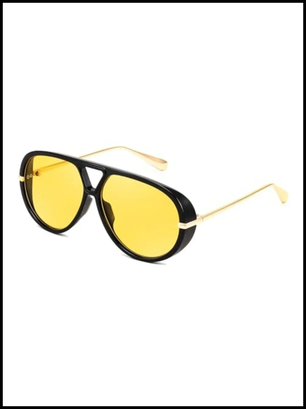 Oversized Aviator Sunglasses with UV400 Protection Shield